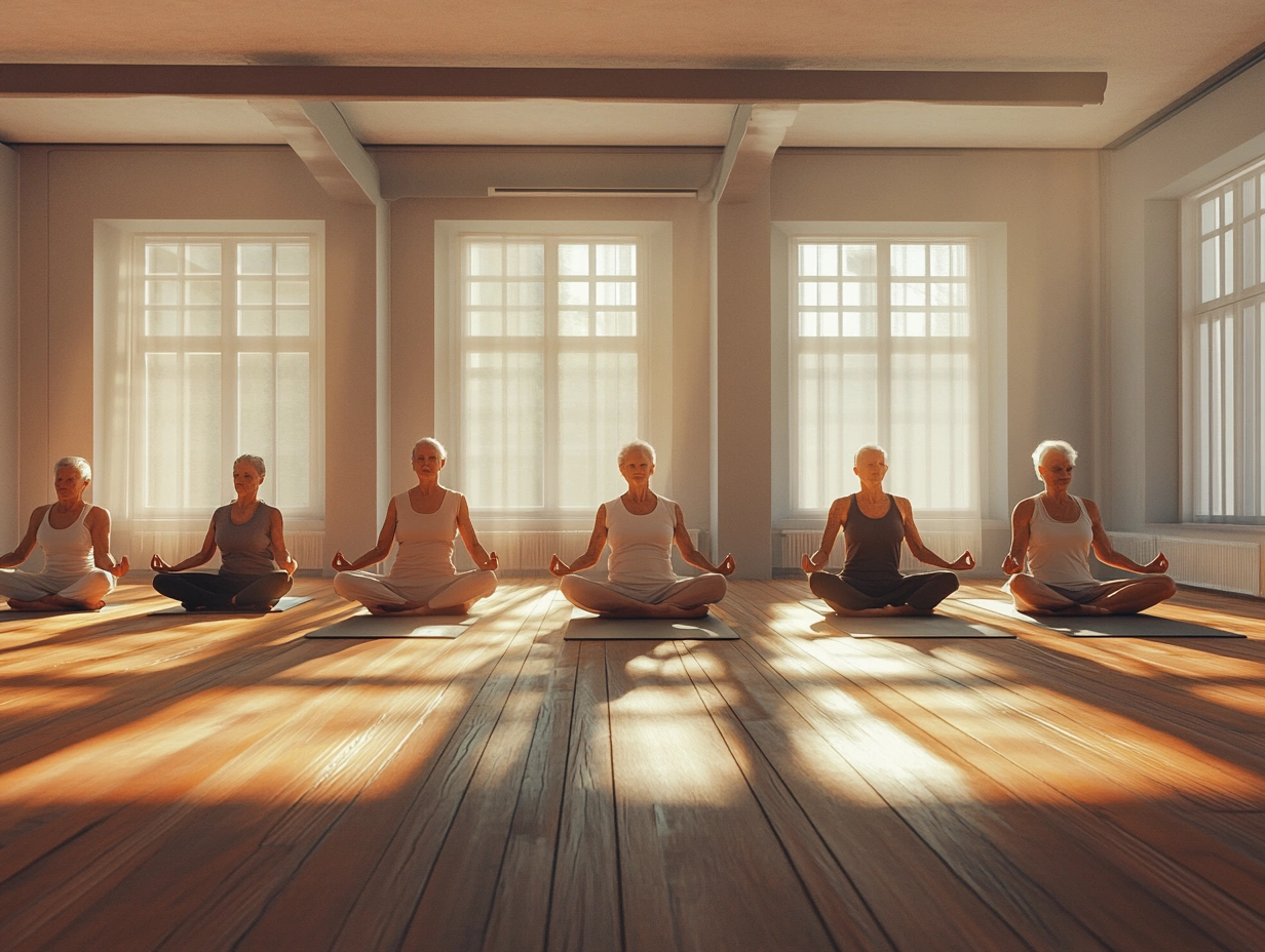 Групове заняття з йоги для людей старшого віку